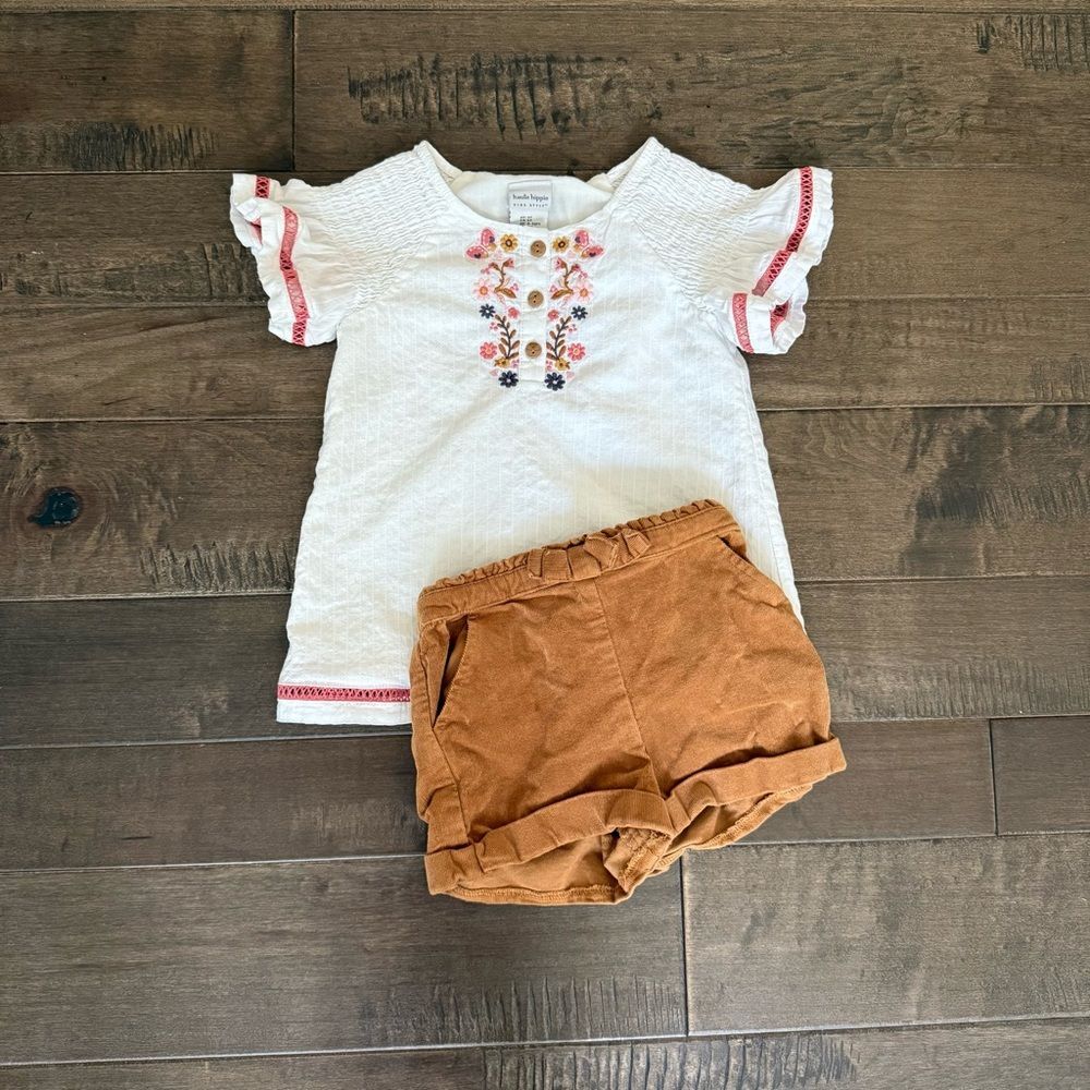 Haute Hippie Outfit Girls Set Kids 5T Shirt Shorts Top Summer Fall Photos